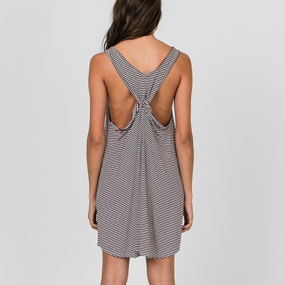 Burgundy Striped Racerback Swing Dress